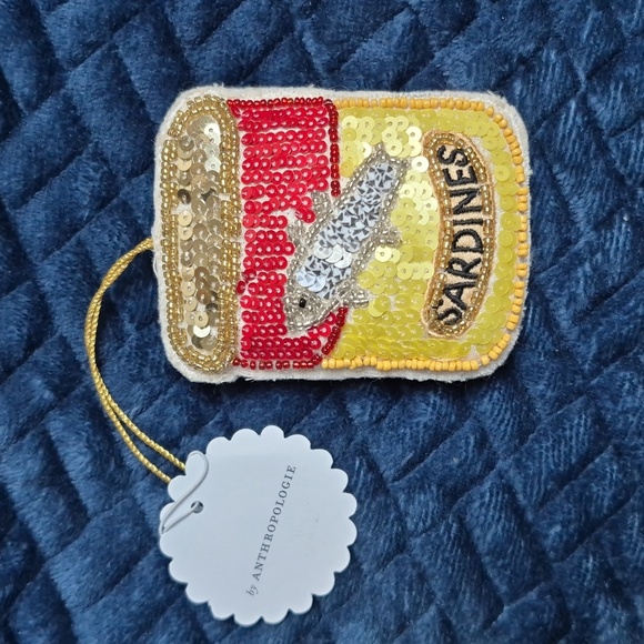 Anthropologie Sardines Beaded Accoutrement Ornament, New With Tags - Picture 3 of 10